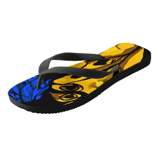 Fantastische abstracte vlinder Flip Flops (Schuin)