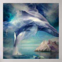 Fantastische Abstracte walvis in het Poster van de