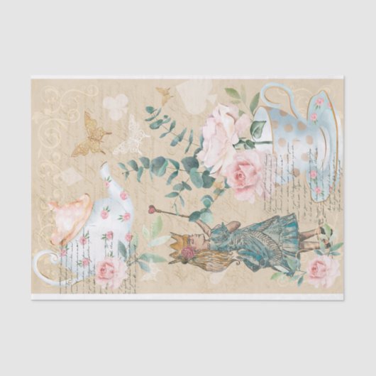  Fantastische Alice in Wonderland ontkoppeling Tissuepapier (Voorkant)