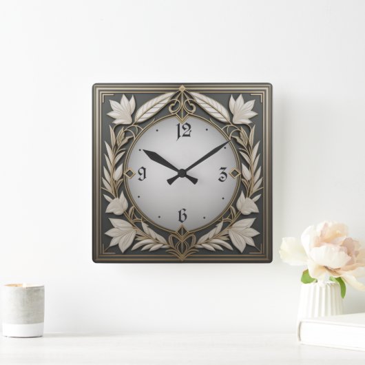 Fantastische Art Deco Vierkante Klok (Huis)