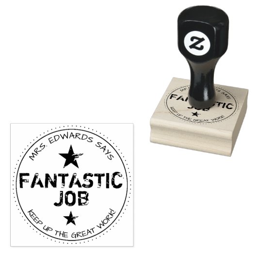 Fantastische baan, gepersonaliseerde leraren rubberstempel (Gestempeld)