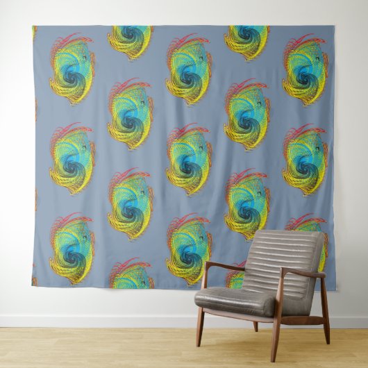 Fantastische beesten abstract ontwerp wandkleed (In Situ (horizontaal))