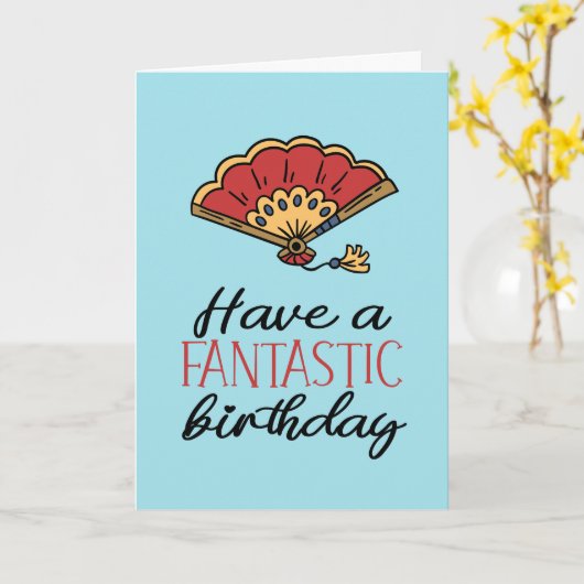 Fantastische Birthday Cute Fan Pun Funny Birthday Kaart (Gele Bloem)
