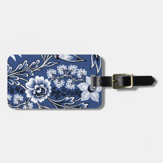 Fantastische Bloemen (Blauw) Fijne Kunst Bagagelabel