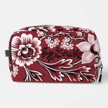 Fantastische Bloemen (Donkerrood) Print Knip Naai
