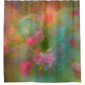 Fantastische bloemen, geverfd in de Waterverf van  Douchegordijn (Voorkant)