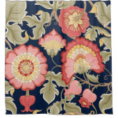 Fantastische bloemen in retro, , jakobenompen douchegordijn (Voorkant)