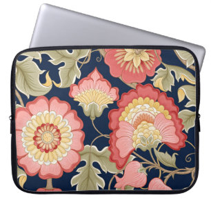 Fantastische bloemen in retro, , jakobenompen laptop sleeve