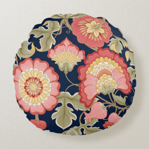 Fantastische bloemen in retro, , jakobenompen rond kussen