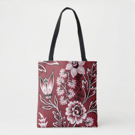 Fantastische Bloemen (Kleur Maroon) Fijne Kunst Tote Bag