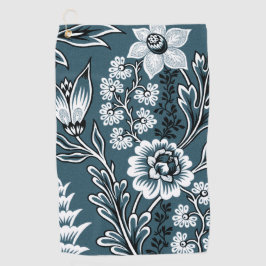 Fantastische Bloemen (Leisteen Teal) Fijne Kunst Golfhanddoek