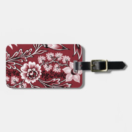 Fantastische Bloemen (Maroon) Fijne Kunst Bagagelabel