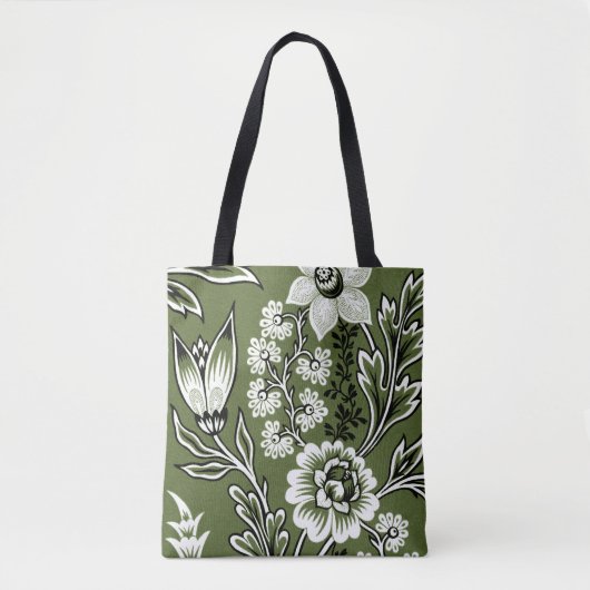 Fantastische Bloemen (Mosgroen) Fijne Kunst Tote Bag (Voorkant)
