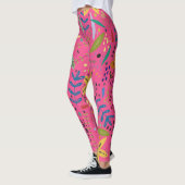 Fantastische Bloemen op Franse Roze Print Leggings (Links)