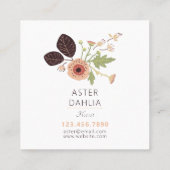 Fantastische bloemen roze groene gepatterde bloeme vierkante visitekaartje (Achterkant)