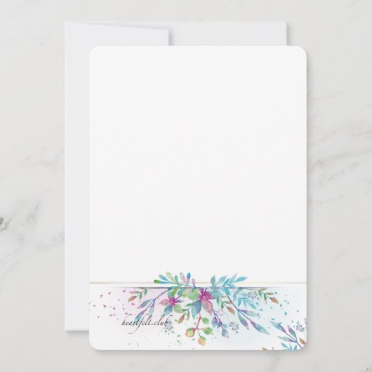 Fantastische Bloemenuitnodiging Kaart (Achterkant)