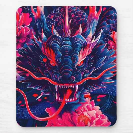 Fantastische Blossom Fury Dragon Muismat (Voorkant)