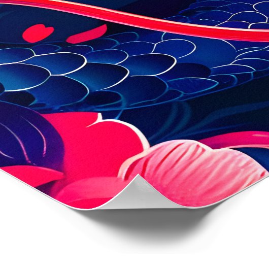 Fantastische Blossom Fury Dragon Poster (Hoek)