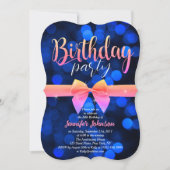 Fantastische Blue Bubbles Bday Party Invite Kaart (Voorkant)