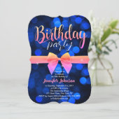 Fantastische Blue Bubbles Bday Party Invite Kaart (Staand voorkant)