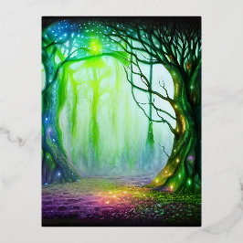 Fantastische boom folie feestdagen briefkaart