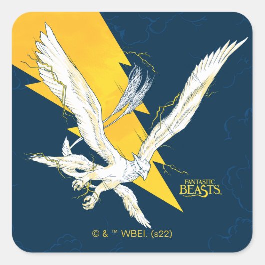Fantastische borsten Thunderbird Vierkante Sticker (Voorkant)