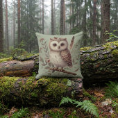 Fantastische bosuil botanische illustratie kussen