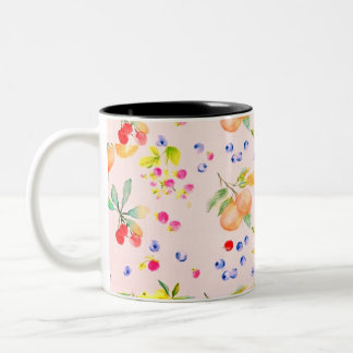 Fantastische Botanische Illustratie van Fruit Tuin Tweekleurige Koffiemok