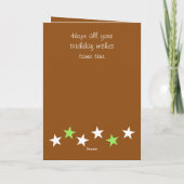 Fantastische broer bruin groene verjaardag kaart (Achterkant)