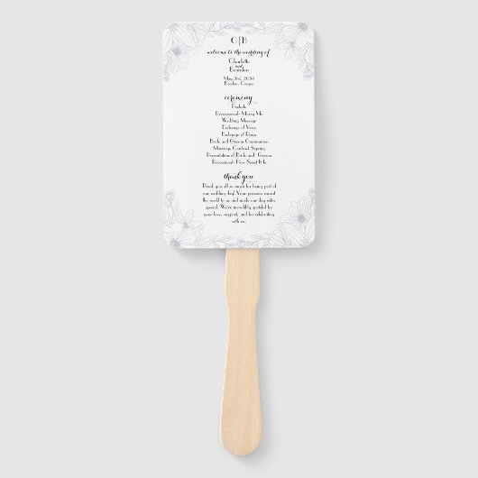 Fantastische bruiloft: Elegante bloem omlijning pa Handwaaier (Voorkant)