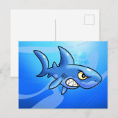 Fantastische Cartoon haai Briefkaart (Voorkant / Achterkant)