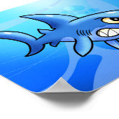 Fantastische Cartoon haai Poster (Hoek)