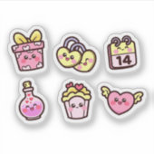 Fantastische cartoon liefde sticker set (Voorkant)