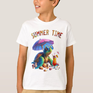 Fantastische cartoon van een schildpad ontspannen  t-shirt