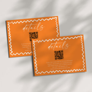 Fantastische Citrus Sinaasappel QR Code Huwelijksd Informatiekaartje