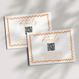 Fantastische Citrus Sinaasappel QR Code Huwelijksd Informatiekaartje