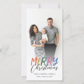 Fantastische Colorful Merry-kerstfoto Feestdagenkaart (Voorkant)