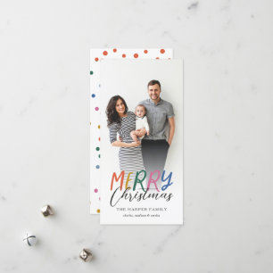 Fantastische Colorful Merry-kerstfoto Feestdagenkaart