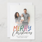 Fantastische Colorful Merry-kerstfoto Feestdagenkaart (Voorkant)