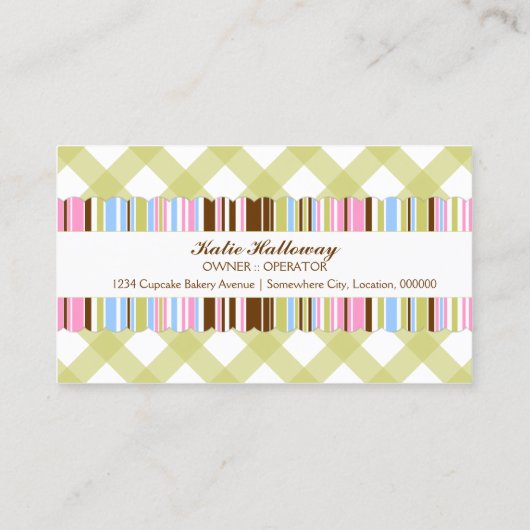 Fantastische cupcake bakkerij visitekaartje (Achterkant)