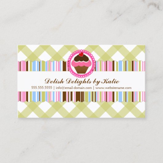 Fantastische cupcake bakkerij visitekaartje (Voorkant)