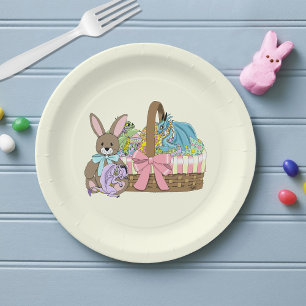 Fantastische Cute Fantasy Draken Paasmand Papieren Bordje