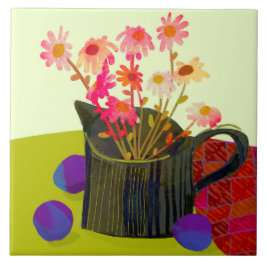 Fantastische Daisies Ceramic Kitchen Tile Tegeltje