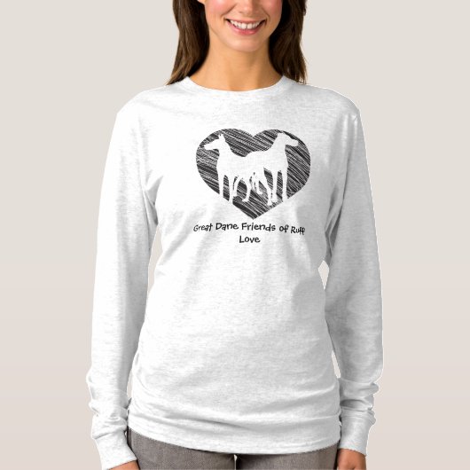 Fantastische Dane Friends krabbel hart logo T-shirt (Voorkant)