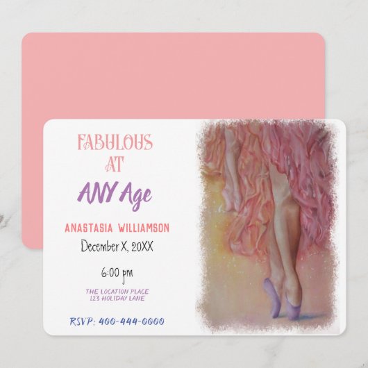 FANTASTISCHE DANSER OP ELKE LEEFTIJD UITNODIGING (Voorkant / Achterkant)