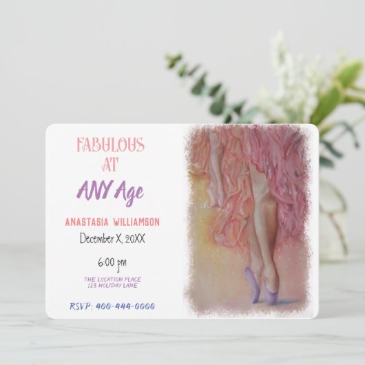 FANTASTISCHE DANSER OP ELKE LEEFTIJD UITNODIGING (Staand voorkant)