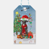 Fantastische danshond met kerstcadeaus cadeaulabel (Voorkant)