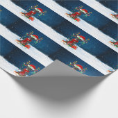 Fantastische danshond met kerstcadeaus cadeaupapier (Hoek)