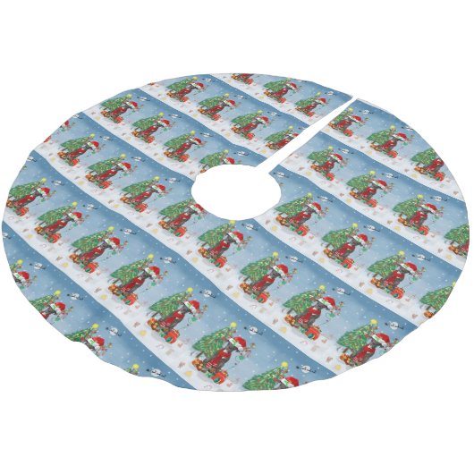 Fantastische danshond met kerstcadeaus kerstboom rok (Gekanteld)