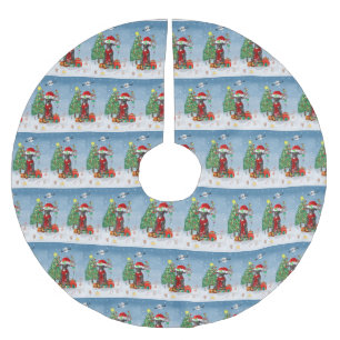 Fantastische danshond met kerstcadeaus kerstboom rok